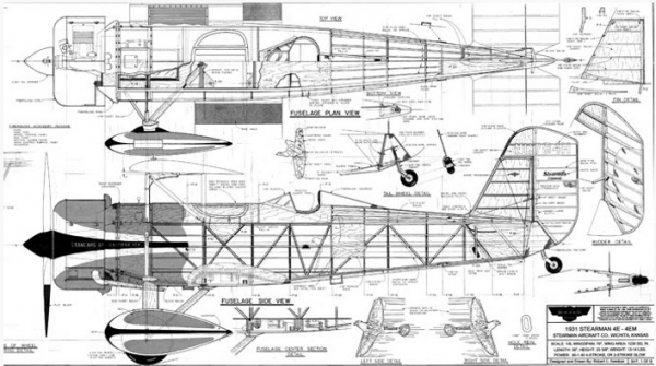 Stearman 4E – 4EM Bauplan